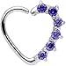 Body Candy 16 Gauge Purple Heart Left Closure Daith Cartilage Tragus Earring