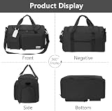 Flintronic Lightweight Travel Gym Duffel Foldable 50L Wet Dry Black view 9