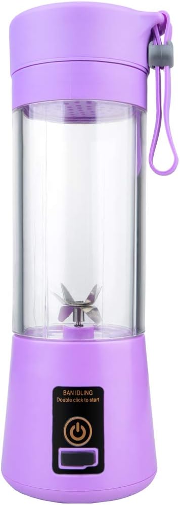 Beher Portable Mini Travel Fruit USB Juicer Cup, Personal Small Electric Juice Mixer Blender Machine Rechargeable 380ml 2 in 1 Vegetable Juicer Smoothie Maker Blender