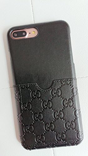 iPhone7/8 Plus -US Fast Deliver Guarantee FBA- Luxury PU Leather Card Slot Style Case Cover for Apple iPhone 7 Plus iPhone 8 Plus Only (Monogram Card Black)