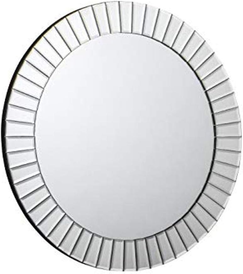 Julian Bowen Sonata Round Wall Mirror, Glass,Height: 60, Width: 60, Depth: 2cm, Bevelled Glass, 23.6L x 0.8W cm
