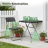 Sekey 3 Piece Rattan Look Plastic Bistro Set - Folding Table & Chairs view 4
