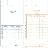 Acroprint 09-9110-000 Payroll Recorder Time Cards ATR121, For the ATR120 Time Clock, Pack of 250 Cards, Weekly/Bi-Weekly, English, 3-3/8