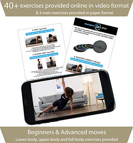 InnerFit-Core-Sliders-for-Working-Out-Set-of-2-Dual-Sided-Exercise-Sliders-Fitness-Discs-Durable-Strength-Slides-Suitable-for-Carpets-and-Hardwood-Floors