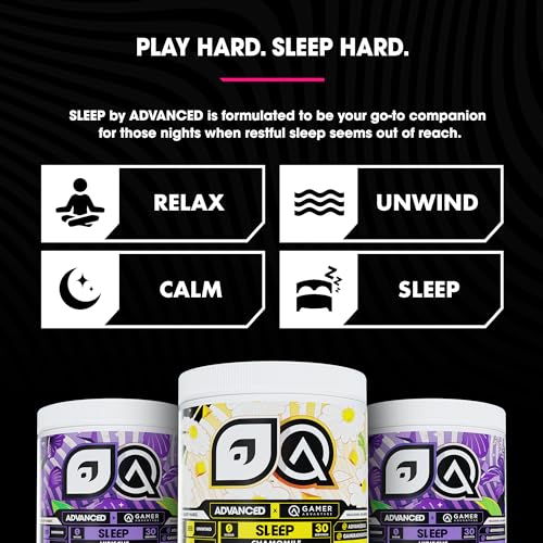 ADVANCED SLEEP – MAGNESIUM SLEEP SUPPLEMENT WITH ASHWAGANDHA AND L-THEANINE – VEGAN, SUGAR FREE, LOW CARB SLEEP DRINK MIX – MELATONIN FREE SLEEP AID (HIBISCUS)