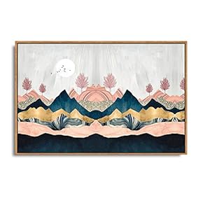 Framed Home Artwork Abstract Mountain Nature Scenery for...