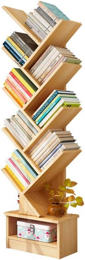 Amazon Co Jp 本 雑誌 Cd フォトアルバムホールド クルミ色の10棚ツリー本棚 木製本棚収納ラック 肥厚コンパクト本棚 ホーム キッチン