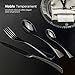 Adier-life Flatware Set, Stainless Steel Black Coated Cutlery Set with Mirror Finish for 1 person, Ideal for Gift (4 Pieces)
