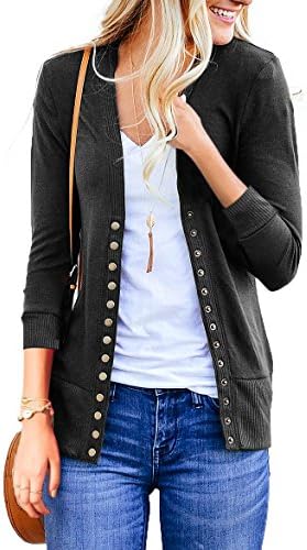 Women's V-Neck Button Down Knitwear Long Sleeve Soft Basic Knit Cardigan Sweater