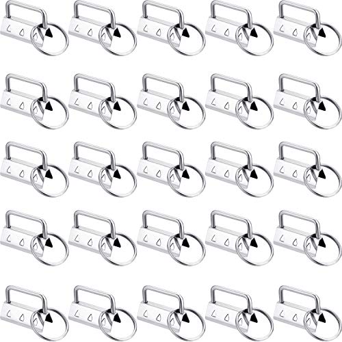SATINIOR 40 Pieces Key Fob Hardware Key Chain Fob Wristlet Hardware with Key Ring for Lanyard (1.25 Inch)