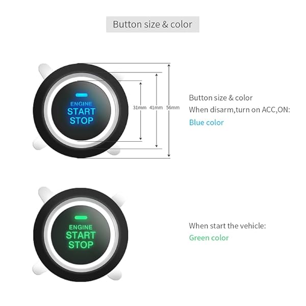 EASYGUARD EC002-T2-NS PKE CAR ALARM SYSTEM PROXIMITY SENSOR LOCK UNLOCK REMOTE ENGINE START PUSH START BUTTON NFC LOCK AND UNLOCK VIBRATION ALARM DC12V