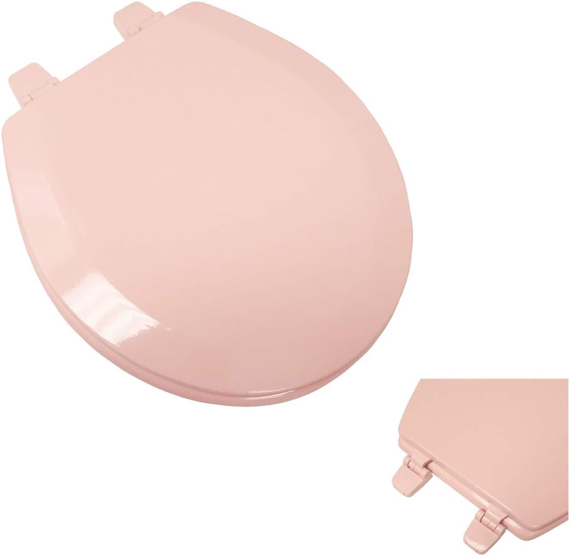 Deluxe Pink Wood Round Toilet Seat