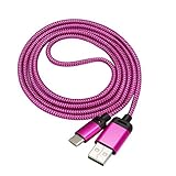Lucoo Type C Male Connector to Type A Male Data Cable For ZTE Zmax Pro Z981(Hot Pink)