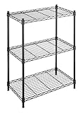 Whitmor Adjustable 3 Tier Shelving with Leveling Feet - Black