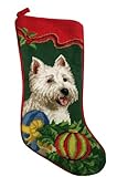 West Highland White Dog Westie Needlepoint Christmas Stocking