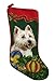 West Highland White Dog Westie Needlepoint Christmas Stocking