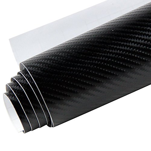 TCBunny 4D Carbon Fiber Vinyl Film Wrap Sticker Sheet, Air Realease Bubble Free anti-wrinkle Black 120 Inch x 60 Inch 10FT x 5FT