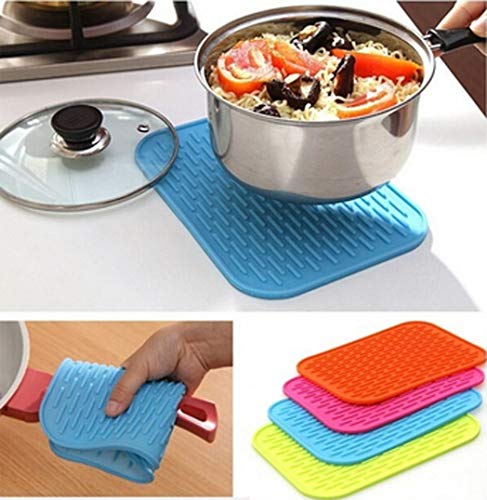lotus.flower Silicone Trivet Mat,Pot Holders, Spoon Rest and Kitchen Table Mat | Multi-purpose Serveware Accessories - Pot Holder/Coaster / Placemat/Hot Pad (Hot Pink)