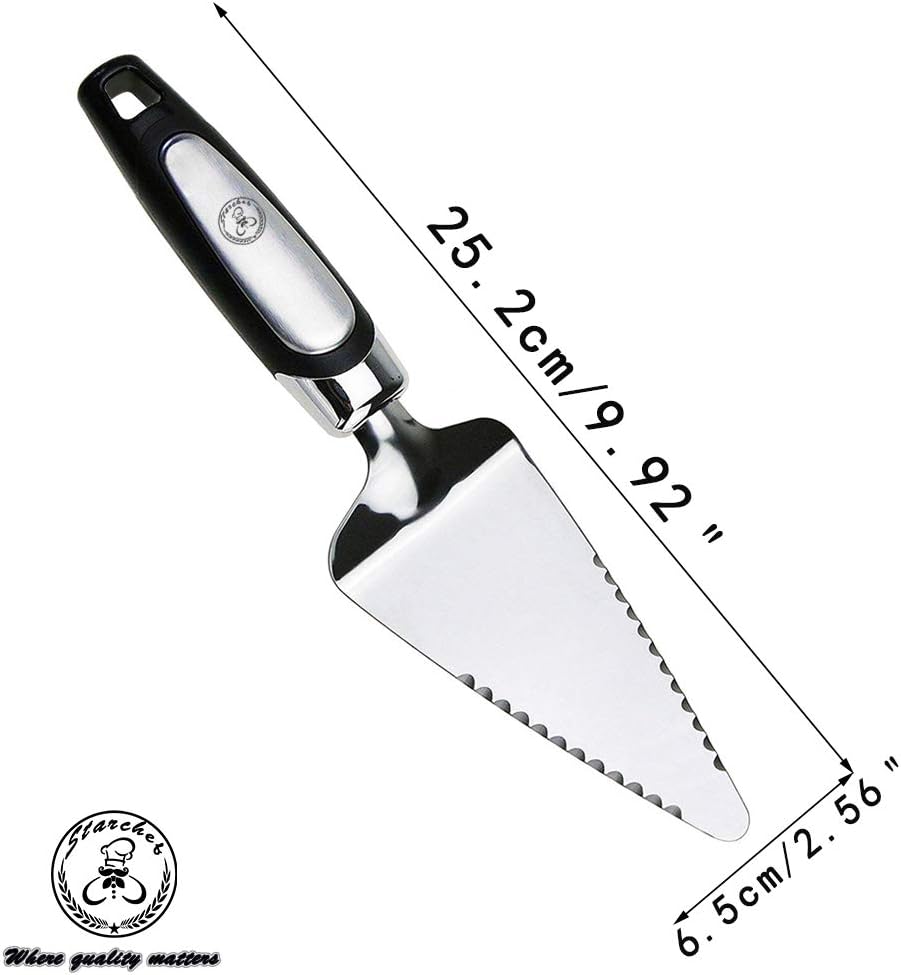 Starchef Cake Pizza Pie Server, Cutter,Slicer Divider,Cutting Spatula,Turner,Double-Blades Design,Soft Grip,Stainless Steel - Image 3
