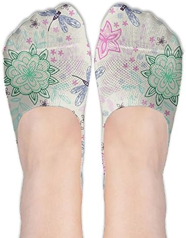 Blossom Flowers And Dragonflies Female Polyester Cotton Socks Women Boat Socks Thin Casual Socks Low Cut Socks