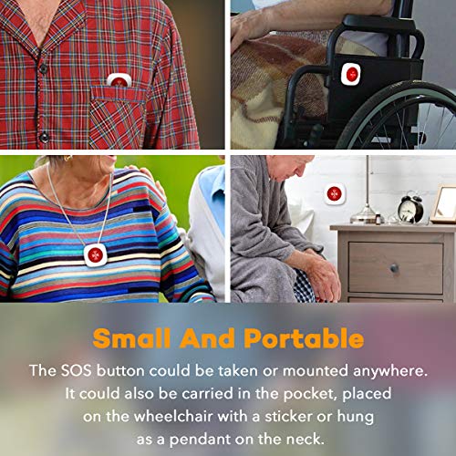 image for Coastacloud Wireless Doorbell Chime SOS Necklace Call Button, Plug in 