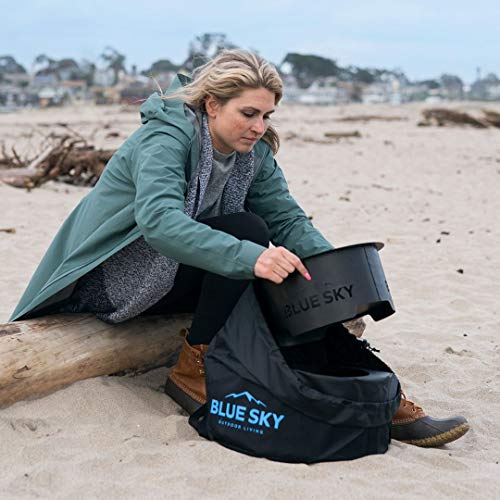 Blue Sky Outdoor Living PFP1513 Portable Pellet Fire Pit, Black