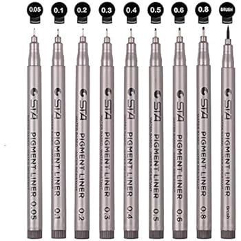 Black Micro-line Pens for Drafting - Ultra Fine Point Technical Drawing Pen Set, Anti-Bleed Fineliner Pen for Illustration, Office, Sketch, Scrapbooking, Signature, 9 Size