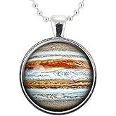 CellsDividing Jupiter Planet Necklace, Handmade Galaxy Jewelry, Nebula Space Pendant
