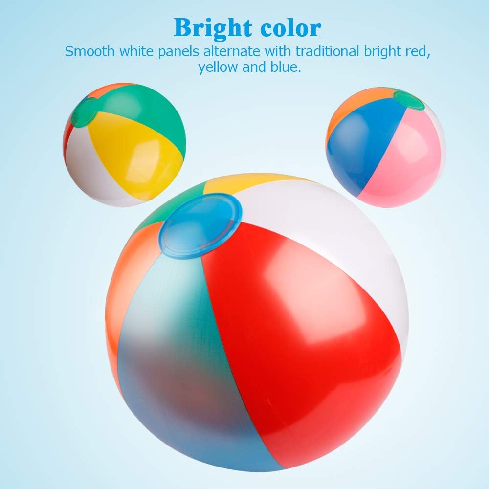 Coogam Inflatable Beach Ball Classic Rainbow Color Birthday Pool Party Favors Summer Water Toy Fun Play Beachball Game for Kid Boys Girls 8 to 12 Inches from Inflated to Deflated (10 PCS): Toys & Games