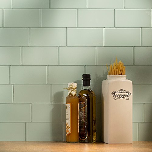 Aspect Peel and Stick Backsplash 3in x 6in Morning Dew Glass Backsplash Tile for Kitchen and Bathrooms (8-Pack) - Thumbnail 2