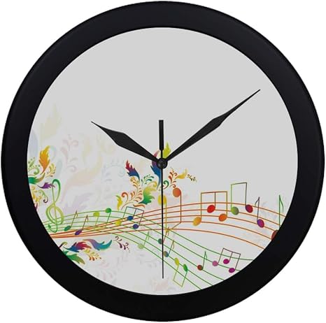 Amazon Co Jp Xhqzj 掛け時計 おくゆかしい音楽音符 壁 おしゃれ 見やすい 軽量 24 5cm 部屋装飾 寝室 オフィス 子供室 ホーム キッチン