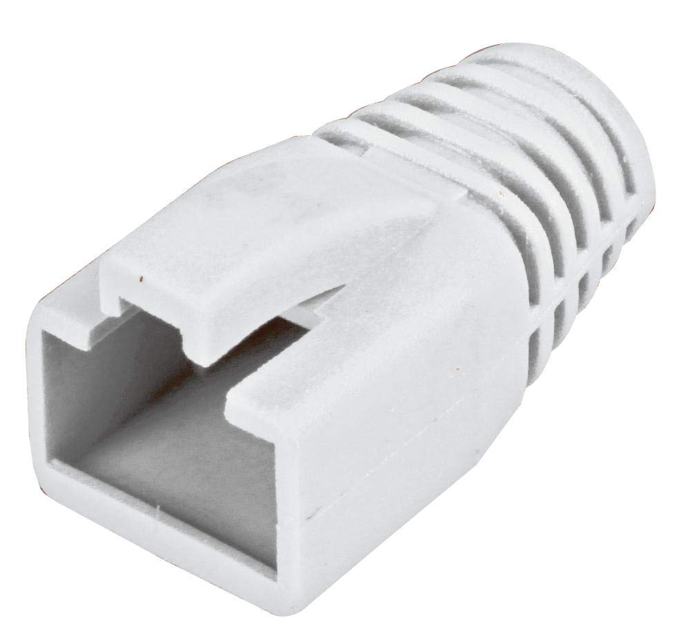 PRO SIGNAL RJ45 Strain Relief Boots – White, Pack of 5 – Fits Modular Ethernet Connectors – PELR0209
