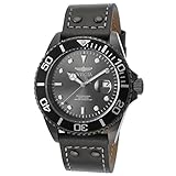Invicta Men's 'Pro Diver' Quartz Stainless Steel and Leather Watch, Color:Grey (Model: 22077)
