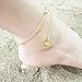 choice of all Gold Anklet Bracelet for Women Heart Ankle Chain Foot Jewelry (D:gold 2 layer)