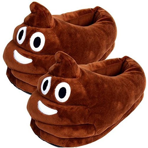 Feiuruhf Emoji Slippers,Warm&Comfortable Cartoon Cotton Slippers Emoji Slippers Plush Fluffy House Shoes Winter Indoor Shoes House Plush Slippers For Adult(Poop) (Poop)