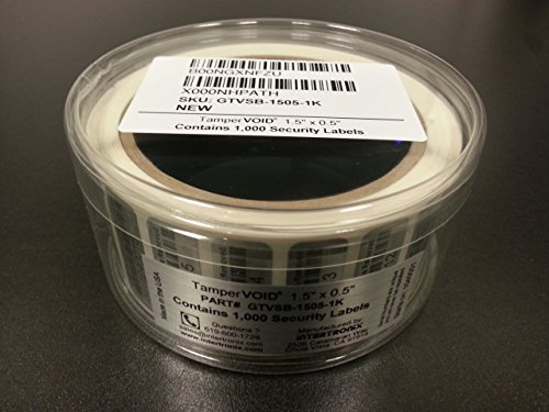 image for intertronix 1,000 Tamper Evident Foil Security Labels Sticker Seals Nu