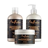 SheaMoistureAfrican Black Soap Hair Care Pack | 13 fl. oz. Deep cleansing Shampoo | 13 fl. Oz. Balancing Conditioner | 4 oz. Purification Masque