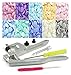 KAMsnaps Starter Pack: Heart / Star / Round Professional-Grade KAM Snaps & Snap Press Pliers for Plastic Snaps No-Sew Button Fastener Setter Hand Tool (Floral)