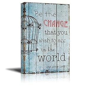 Cage on Vintage Wood with a Quote Be...