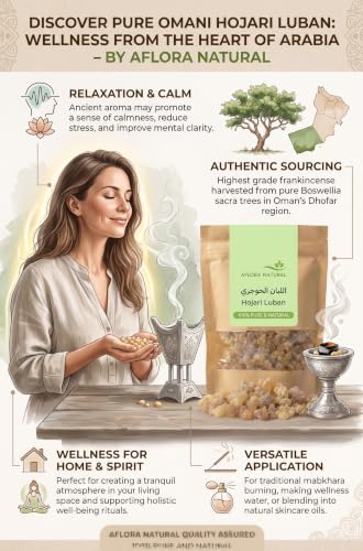 AFLORA NATURAL Hojari Luban – Premium Frankincense Resin Chunks | Natural Aromatic Incense for Home & Spiritual Use Nature Does It Better 100 gm