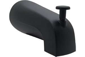 Westbrass A531D-1F-62 5-1/4" Reach Wall Mount Tub Spout with Front Diverter, Zinc, Matte Black