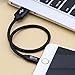 Lightning Cable 3 Pack 1FT Iophi iPhone Charging to USB Nylon Braided 2.4A High Speed Heavy Duty Aluminum Connector Charge Sync Cable for iPhone 7 / 7 Plus / 6 / 6s / 5 5s 5c SE / iPad / iPod - BLACK