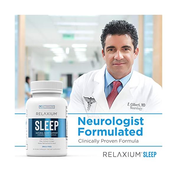 Relaxium Natural Sleep Aid NonHabit Forming Sleep Supplement for