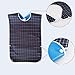 Fashion Road Adult Bib, Reusable Clothing Protector with Crumb Catcher, Extra Long Washable Dining Bibs for Elderly Blue