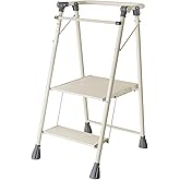 LEDLAY Aluminum Foldable Toddler Tower 2 Steps, Kids Step Stool for Kitchen, Toddler Kitchen Stool Helper with Anti-Drop Safty Railing, Multi-Functional Learning Tower with Anti-Slip Design, Gray