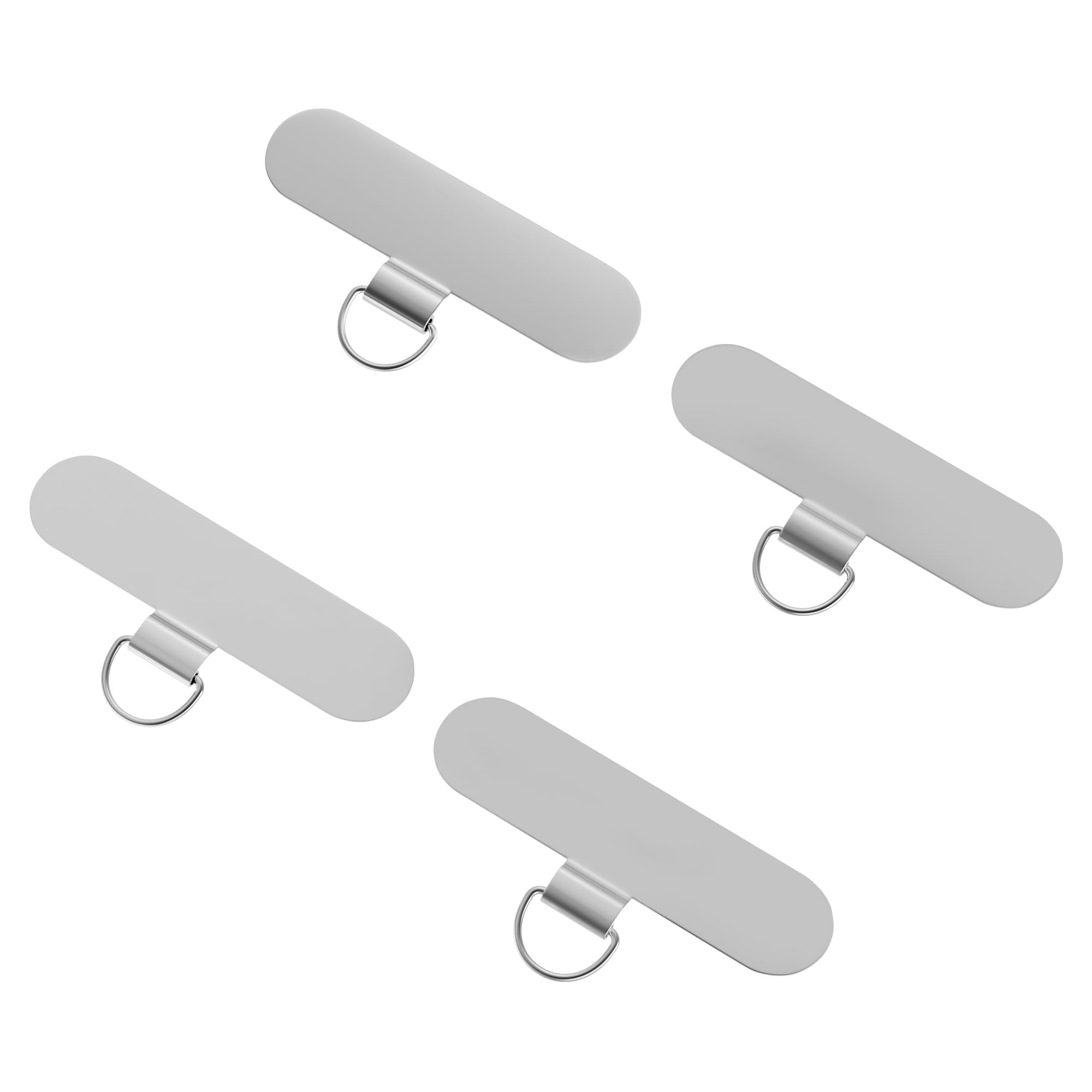 Photo 1 of SURDOCA Phone Tether Tab Thin, 4 Pcs Phone Lanyard Tab Heavy Duty, Universal Phone Lanyard Patch Metal Oval, Color: Silver