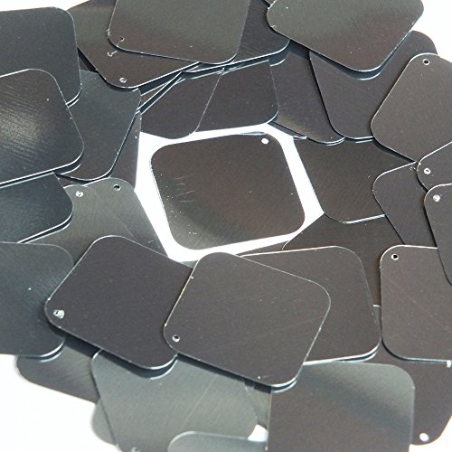 Sequin Square Diamond 1.5 inch Hematite Shiny Gray Metallic Couture Loose Paillettes. Made in USA.