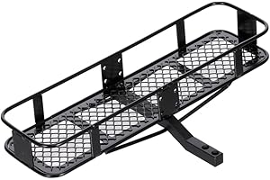 RC Car Rear Bumper Hitch Carrier, Stainless Steel Cargo Rack for Expanded Storage & Custom Decoion (150mm, Black)