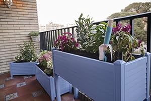 Huerto urbano GREENLAND especial balcón. 90x32x75 cm. Color:Azul ...