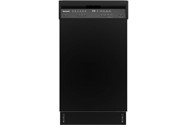 Honeywell 18 Inch Dishwasher with 8 Place settings, 6 Washing Programs, Stainless Steel Tub, UL/Energy Star- Black